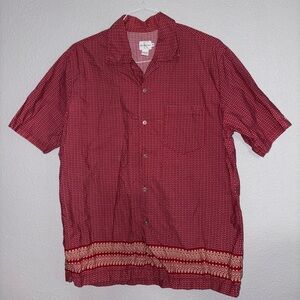 Calvin Klein Red Patterned Casual Shirt